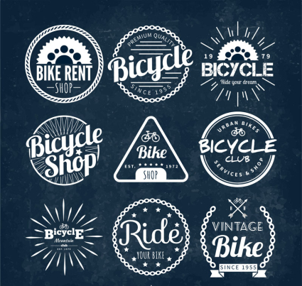 9 magasin de v¨¦los Creative badges vecteur mat¨¦riel