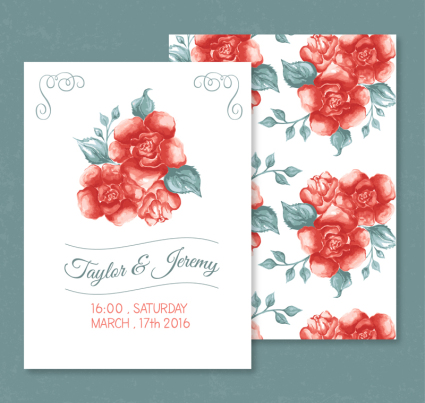 Red Rose carte d'invitation vecteur mat¨¦riel