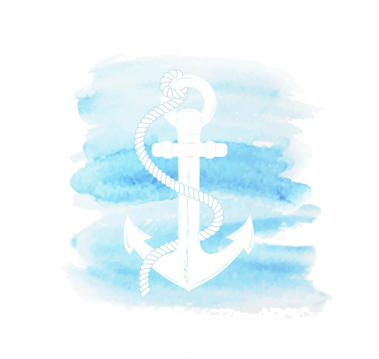 Aquarelle ancre bleu vecteur mat¨¦riel