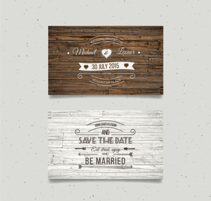 bois vecteur de carte d'invitation de mariage cr¨¦atif 2