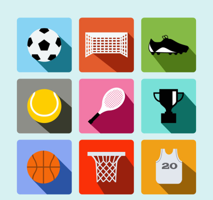 9 sports exquis lments matriels icône vecteur
