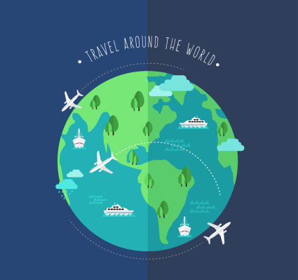 Creative World Voyage illustration vecteur de la Terre