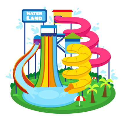 Cartoon illustrateur vecteur mat¨¦riel Waterpark
