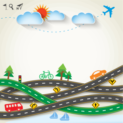 Creative autoroute tourisme clip art vecteur