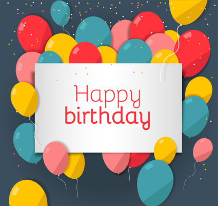 la carte d'anniversaire de mat¨¦riel ballons vecteur exquis