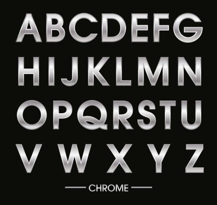 la conception de l'argent m¨¦tal 26 lettres vecteur