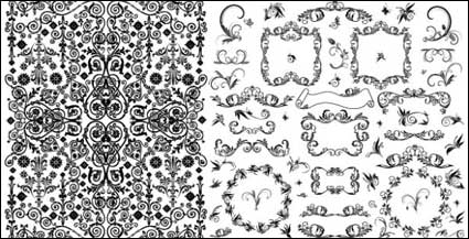 Pratiques matriau noir et blanc vecteur dentelle