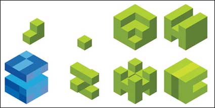 Vector logo graphique cube matriel