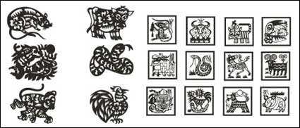 Zodiac de matriel vecteur papier dcoup (4)
