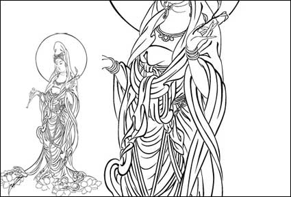 Bodhisattva de la Misricorde (vecteur de traçage)
