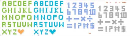 lettres style Pixel et du matriel vecteur numros