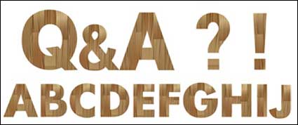 Simple vecteur alphabet en bois matriau
