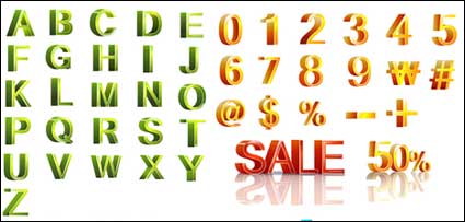 Lettres et en trois dimensions matrielles numriques vectorielles