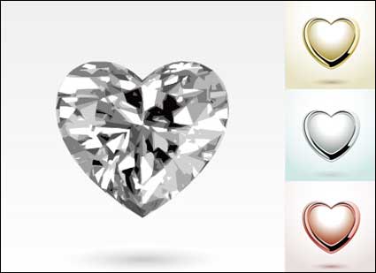 En forme de cœur matriel vecteur bijoux en diamant pendentif