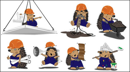 Belle caricature hrisson vecteur constructeur