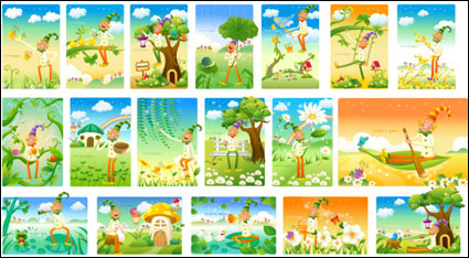 Clown et le paysage Vector srie