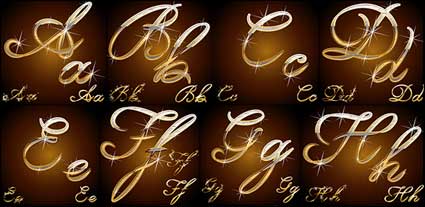 Sparkling lettres manuscrites de matriaux mtalliques Vector