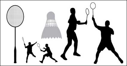 Badminton silhouettes matriel vecteur