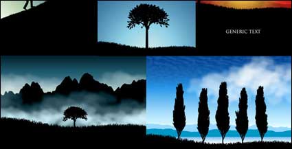 Belle silhouette vecteur paysages matriel