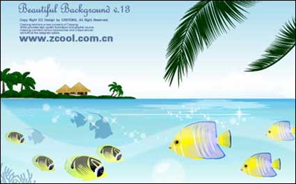 Tropical vecteur thme du poisson matriel