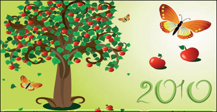 Butterfly thme du modle de calendrier 2010 le matriel d