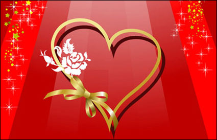 Saint Valentin vecteur ruban de fond en forme de coeur et color de matriel