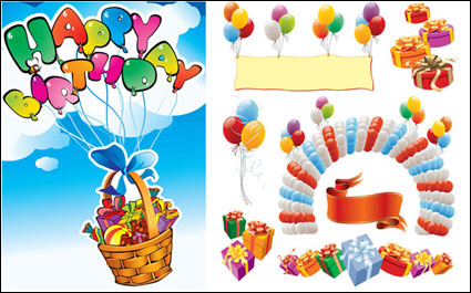 Joyeux anniversaire matriau source vecteur 2