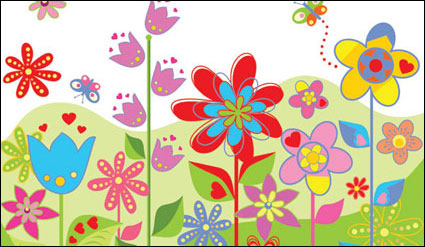Lovely fleurs colores Vector