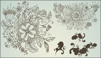 vecteurs de ligne de trac du motif de fleurs en matires
