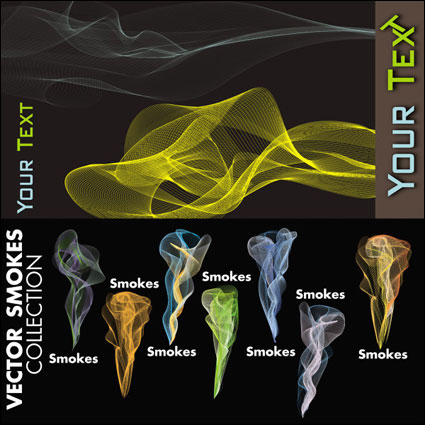 Colorful vecteur de fume ligne de matriel