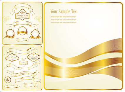 Vector Golden Ribbon tiquette