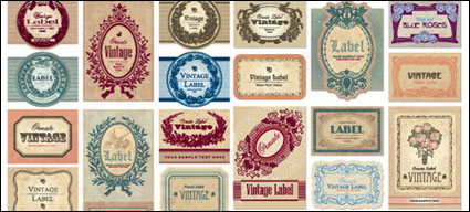 Label europen rtro Vector