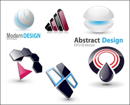 6 Vector icône graphique 3D