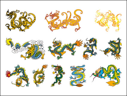 Dragon chinois classique Vector matriel sur 5