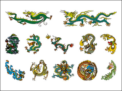 Dragon chinois classique Vector matires de 4