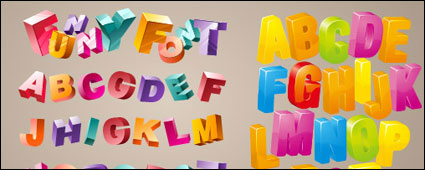 Lovely trois dimensions lettres Vector