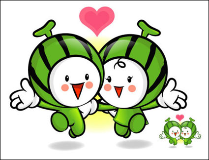 Love le fruit de bande dessine super Vector 3
