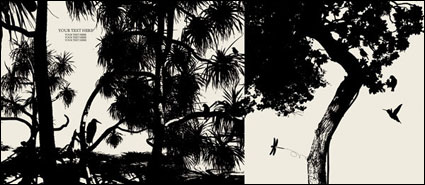 Vector silhouette des arbres