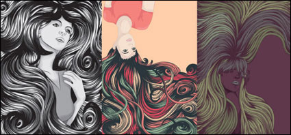 Cool vecteur femmes cheveux complexe de matriaux