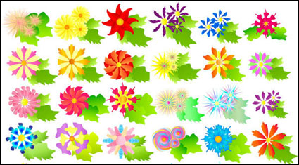 Colorful vecteur fleurs de matriel