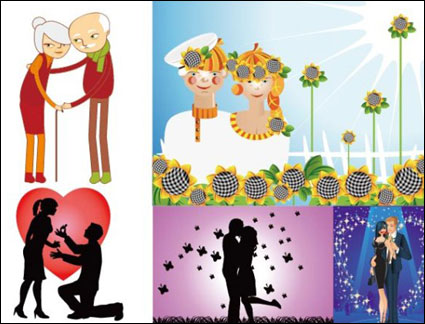 Les couples heureux et les couples Vector