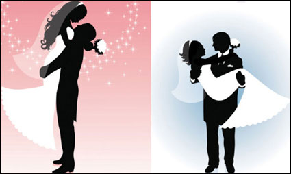 Les gens Vector mariage silhouette