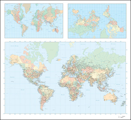 3 carte vectorielle du plan mondial