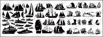 Une varit de bateaux  voile Vector silhouette