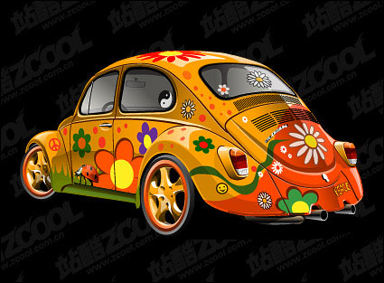 Belles fleurs, matriel vecteur de voiture