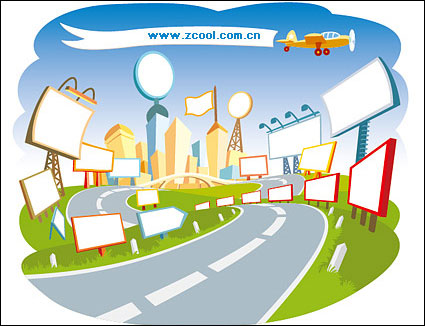 Cute Cartoon scne vecteur urbain