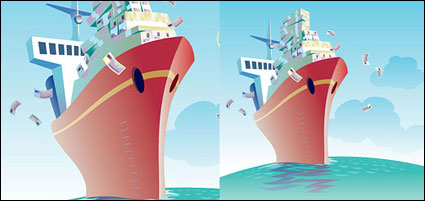 Commercial navire illustration vectorielle sur le thme du matriel
