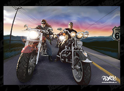 dessin raliste de Harley-Davidson famille de matriel vecteur