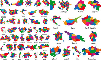 Colorful matriau carte vectorielle silhouette de -2