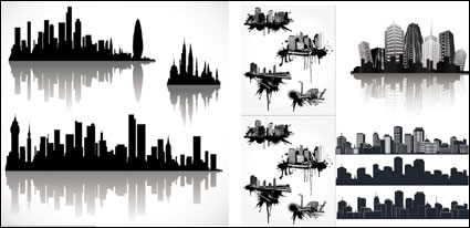 {silhouette urbaine fraîche} matriel vecteur